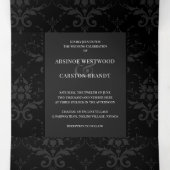 Glamoureuze avondbruiloft drieluik uitnodiging (Binnenkant midden)