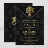 Glamoureuze avondbruiloft kaart (Voorkant / Achterkant)