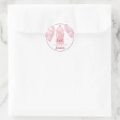 Glamoureuze Baby-fles en ballonnen Roze Glitter Ronde Sticker (Tas)