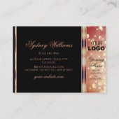 Glamoureuze Black and Roos Gold Sparkle Glitter Lo Visitekaartje (Achterkant)