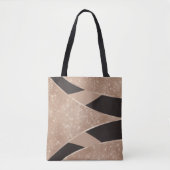 Glamoureuze Black Gold Glitter Curved Triangle Geo Tote Bag (Voorkant)