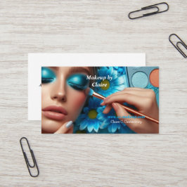 Glamoureuze blauwe oogschaduw make-up visitekaartje