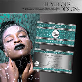 Glamoureuze Blauwgroen Glitter Stars toevoegen Log Visitekaartje