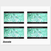 Glamoureuze Blauwgroen Sparkle Glitter Logo — Prod Rechthoekige Sticker (Vel)