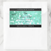 Glamoureuze Blauwgroen Sparkle Glitter Logo — Prod Rechthoekige Sticker (Tas)