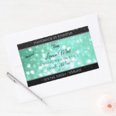 Glamoureuze Blauwgroen Sparkle Glitter Logo — Prod Rechthoekige Sticker (Envelop)