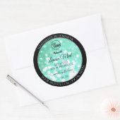 Glamoureuze Blauwgroen Sparkle Glitter Logo — Prod Ronde Sticker (Envelop)