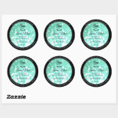 Glamoureuze Blauwgroen Sparkle Glitter Logo — Prod Ronde Sticker (Vel)