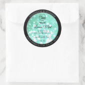 Glamoureuze Blauwgroen Sparkle Glitter Logo — Prod Ronde Sticker (Tas)