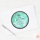 Glamoureuze Blauwgroen Sparkle Glitter Logo — Prod Ronde Sticker (Envelop)