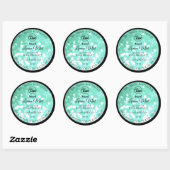 Glamoureuze Blauwgroen Sparkle Glitter Logo — Prod Ronde Sticker (Vel)