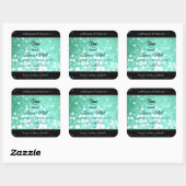 Glamoureuze Blauwgroen Sparkle Glitter Logo — Prod Vierkante Sticker (Vel)