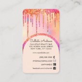 Glamoureuze Bling Iridescent Glitter Drips Nail Te Visitekaartje (Achterkant)