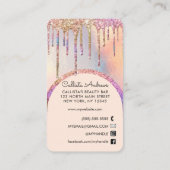 Glamoureuze Bling Iridescent Glitter Drips Nail Te Visitekaartje (Achterkant)