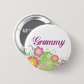 Glamoureuze bloemen Grammy Ronde Button 5,7 Cm (Voorkant /achterkant)