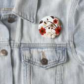Glamoureuze bloemen ronde button 5,7 cm (In situ)