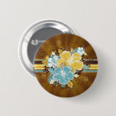 Glamoureuze bloemen ronde button 5,7 cm (Voorkant /achterkant)