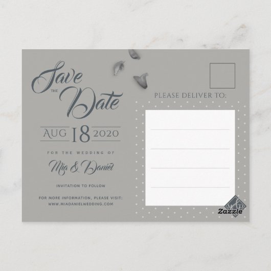 Glamoureuze Bloemenpioenen Ontwerp Save the Date Briefkaart (Achterkant)