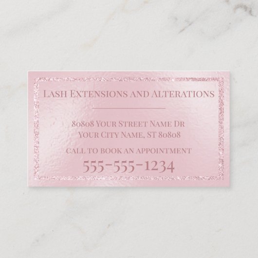 Glamoureuze Blush Roze Glitter Monogram Initialen Visitekaartje (Achterkant)