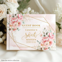 Glamoureuze Blush Roze Gouden Bloem Sweet Sixteen