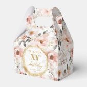 Glamoureuze blush roze rustieke gouden waterverf 8 bedankdoosjes (Voorkant Zijde)