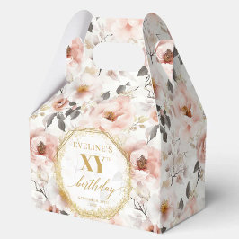 Glamoureuze blush roze rustieke gouden waterverf 8 bedankdoosjes