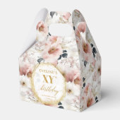 Glamoureuze blush roze rustieke ivoor gouden water bedankdoosjes (Voorkant Zijde)