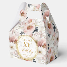 Glamoureuze blush roze rustieke ivoor gouden water bedankdoosjes