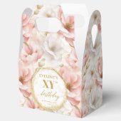 Glamoureuze Boho Dusty Roze Rustiek Gouden Verjaar Bedankdoosjes (Geopend)