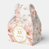 Glamoureuze Boho Dusty Roze Rustiek Gouden Verjaar Bedankdoosjes (Voorkant Zijde)