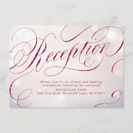 Glamoureuze bordeauxrood vintage kalligrafie recep informatiekaartje