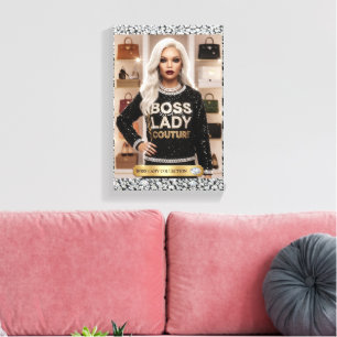 Glamoureuze Boss Dame Pop Art Canvasprint Canvas Afdruk