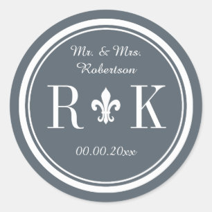 Glamoureuze bruiloft monogram partij gunst sticker