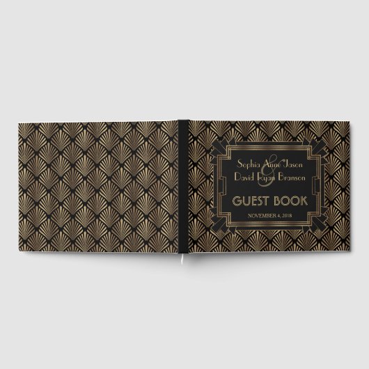 Glamoureuze Bruisende Jaren 20 Uitstekende Huwelij Gastenboek (Volledig)