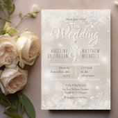 Glamoureuze Champagne Glitter Luxe bruiloft Kaart