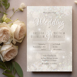 Glamoureuze Champagne Glitter Luxe bruiloft Kaart