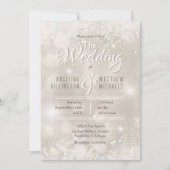 Glamoureuze Champagne Glitter Luxe bruiloft Kaart (Voorkant)