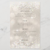 Glamoureuze Champagne Glitter Luxe Bruiloft Menu (Voorkant)