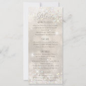 Glamoureuze Champagne Glitter Luxe Bruiloft Menu (Voorkant)