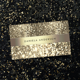 Glamoureuze Champagne Gold Glitter Luxe Visitekaartje