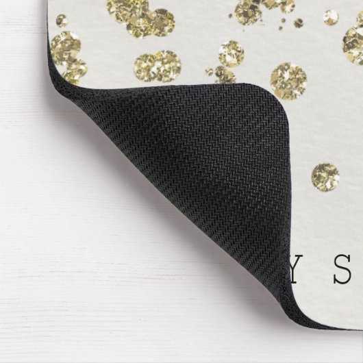 Glamoureuze Champagne Gouden Confetti op Ivoor Muismat (Hoek)