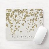 Glamoureuze Champagne Gouden Confetti op Ivoor Muismat (Met muis)