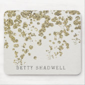 Glamoureuze Champagne Gouden Confetti op Ivoor Muismat (Voorkant)