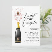 Glamoureuze Champagne Toast Engagement Party Kaart (Staand voorkant)