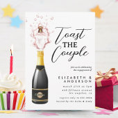 Glamoureuze Champagne Toast Engagement Party Kaart