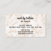 Glamoureuze Chic Gold Glitter Marble Nail Technici Visitekaartje (Achterkant)