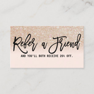 Glamoureuze Chic Gold Glitter Roze Modern Aanbevelingskaartje