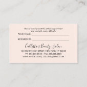 Glamoureuze Chic Gold Glitter Roze Modern Aanbevelingskaartje (Achterkant)