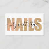 Glamoureuze Chic Gold Glitter Typography Nail Arti Visitekaartje (Voorkant)
