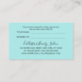 Glamoureuze Chic Mint Zilver Glitter Modern Aanbevelingskaartje (Achterkant)